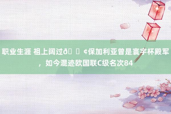 职业生涯 祖上阔过😢保加利亚曾是寰宇杯殿军，如今混迹欧国联C级名次84