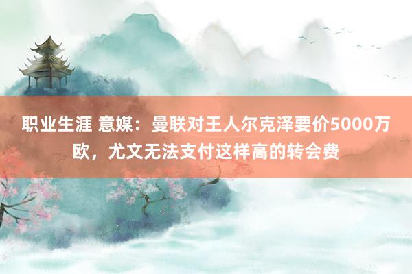 职业生涯 意媒：曼联对王人尔克泽要价5000万欧，尤文无法支付这样高的转会费