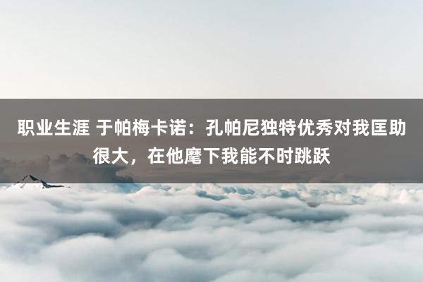 职业生涯 于帕梅卡诺：孔帕尼独特优秀对我匡助很大，在他麾下我能不时跳跃