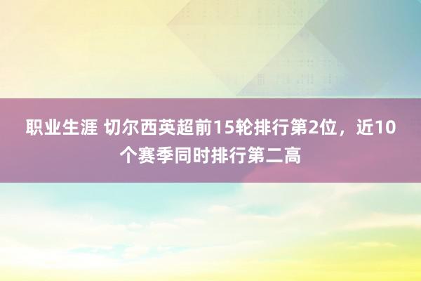 职业生涯 切尔西英超前15轮排行第2位，近10个赛季同时排行第二高