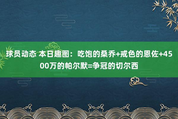 球员动态 本日趣图：吃饱的桑乔+戒色的恩佐+4500万的帕尔默=争冠的切尔西