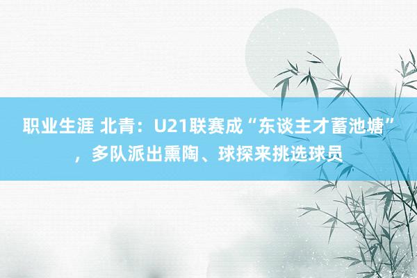 职业生涯 北青：U21联赛成“东谈主才蓄池塘”，多队派出熏陶、球探来挑选球员