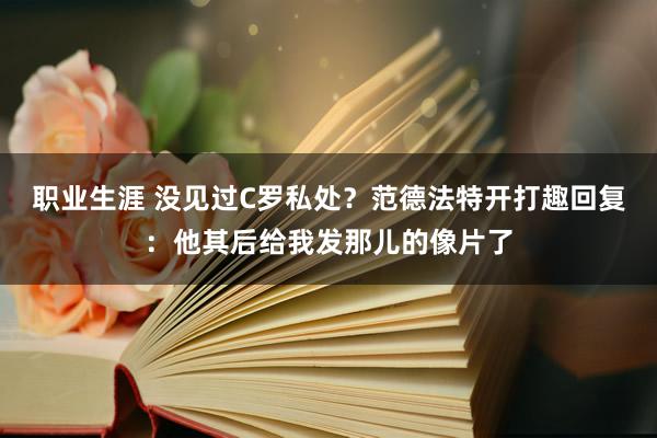 职业生涯 没见过C罗私处？范德法特开打趣回复：他其后给我发那儿的像片了