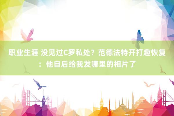 职业生涯 没见过C罗私处？范德法特开打趣恢复：他自后给我发哪里的相片了