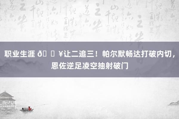 职业生涯 💥让二追三！帕尔默畅达打破内切，恩佐逆足凌空抽射破门